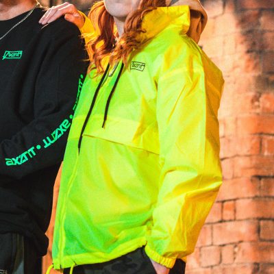 Neon green windbreaker on sale jacket